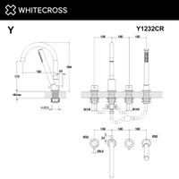 Смеситель для ванны WHITECROSS Y Y1232CR на 4 отверстия (хром) — 3