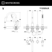 Смеситель для ванны WHITECROSS Y Y1232GLB на 4 отверстия (брашированное золото) — 3