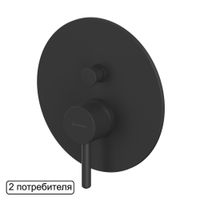 Смеситель скрытого монтажа для душа WHITECROSS Y Y1235BL на 2 потребителя (черный матовый) — 1