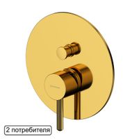 Смеситель скрытого монтажа для душа WHITECROSS Y Y1235GL на 2 потребителя (золото) — 1