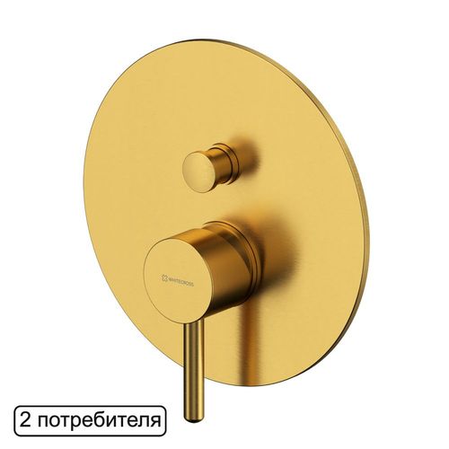 Смеситель скрытого монтажа для душа WHITECROSS Y Y1235GLB на 2 потребителя (брашированное золото)