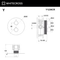 Смеситель скрытого монтажа для душа WHITECROSS Y Y1236CR термостатический на 2 потребителя (хром) — 4