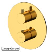 Смеситель скрытого монтажа для душа WHITECROSS Y Y1236GL термостатический на 2 потребителя (золото) — 1