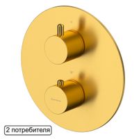 Смеситель скрытого монтажа для душа WHITECROSS Y Y1236GLB термостатический на 2 потребителя (брашированное золото) — 2