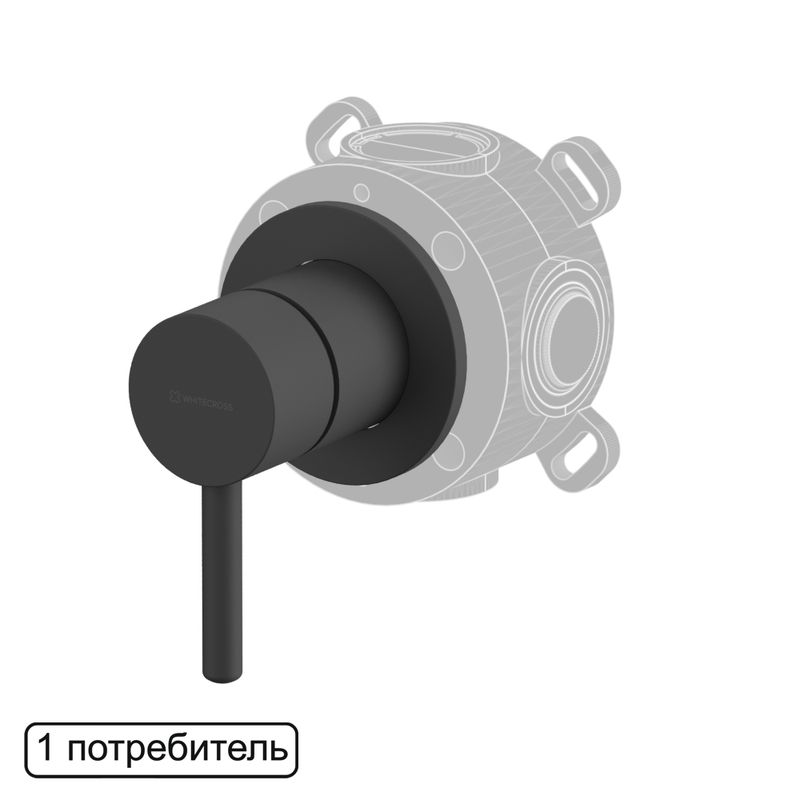 Смеситель скрытого монтажа для душа WHITECROSS Y Y1241BL на 1 потребителя (черный матовый)