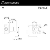Смеситель скрытого монтажа для душа WHITECROSS Y Y1241GLB на 1 потребителя (брашированное золото) — 2