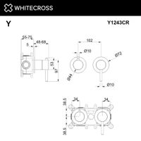 Смеситель скрытого монтажа для душа WHITECROSS Y Y1243CR на 3 потребителя (хром) — 2