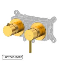 Смеситель скрытого монтажа для душа WHITECROSS Y Y1243GLB на 3 потребителя (брашированное золото) — 1