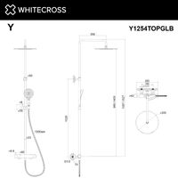 Душевая система WHITECROSS Y Y1254TOPGLB термостатическая (брашированное золото) — 3
