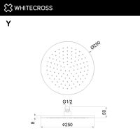 Верхний душ WHITECROSS Y1301CPB D=25 см (брашированная медь) — 2