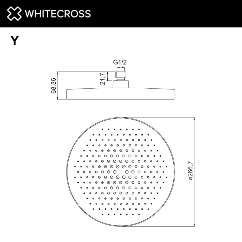 Верхний душ WHITECROSS D=27 см Y1302GLB (брашированное золото)