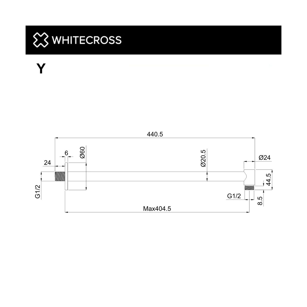 Кронштейн душевой настенный WHITECROSS Y1309CPB (брашированная медь)