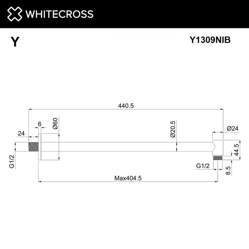 Кронштейн душевой настенный WHITECROSS Y1309NIB (брашированный никель)