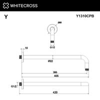 Кронштейн для верхнего душа WHITECROSS Y1310CPB (брашированная медь) — 2