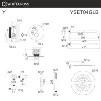 Система для душа скрытого монтажа WHITECROSS Y YSET04GLB (брашированное золото) — 3