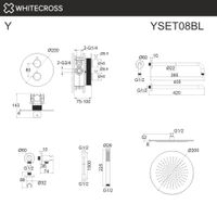 Душевая система скрытого монтажа WHITECROSS Y YSET08BL (черный матовый) термостатическая — 3