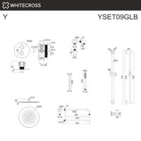 Система для душа скрытого монтажа WHITECROSS Y YSET09GLB (брашированное золото) термостатическая — 3