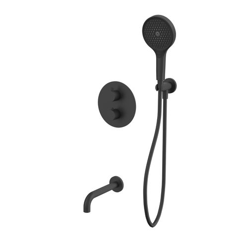 Душевой гарнитур скрытого монтажа WHITECROSS Y YSET10TOPBL (черный матовый) термостатический