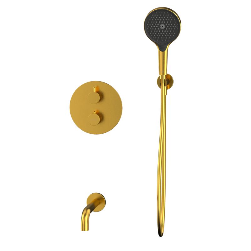 Душевой гарнитур скрытого монтажа WHITECROSS Y YSET10TOPGLB (брашированное золото) термостатический