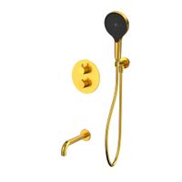 Душевой гарнитур скрытого монтажа WHITECROSS Y YSET10TOPGLB (брашированное золото) термостатический — 1