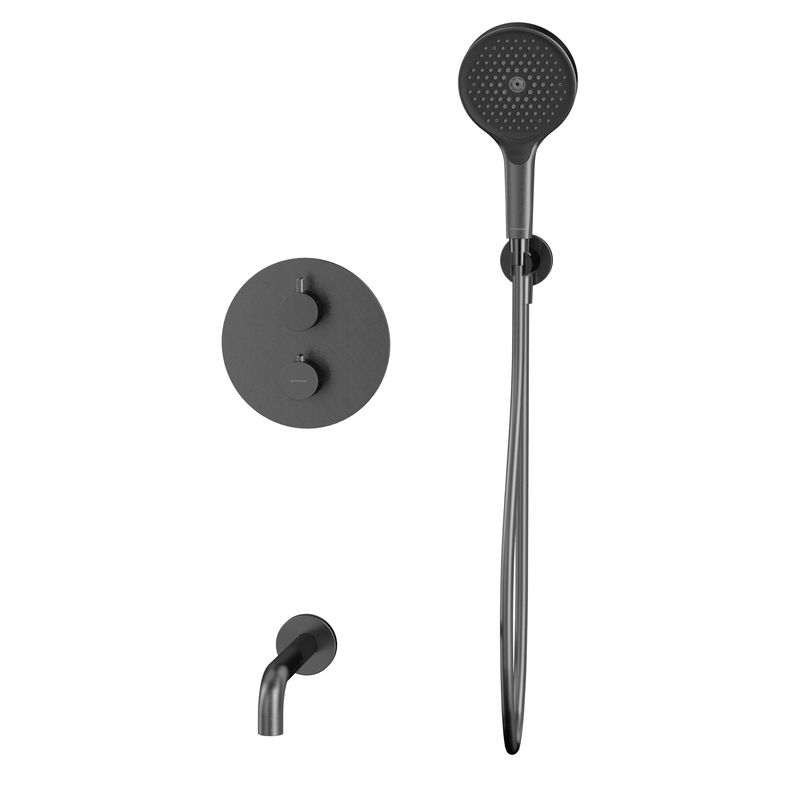 Душевой гарнитур скрытого монтажа WHITECROSS Y YSET10TOPGM (оружейная сталь) термостатический