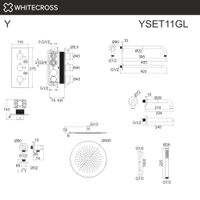 Система для душа скрытого монтажа WHITECROSS Y YSET11GL (золото) термостатическая — 3