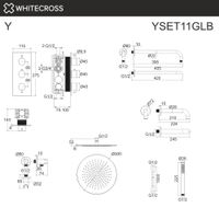 Душевая система скрытого монтажа WHITECROSS Y YSET11GLB (брашированное золото) термостатическая — 3