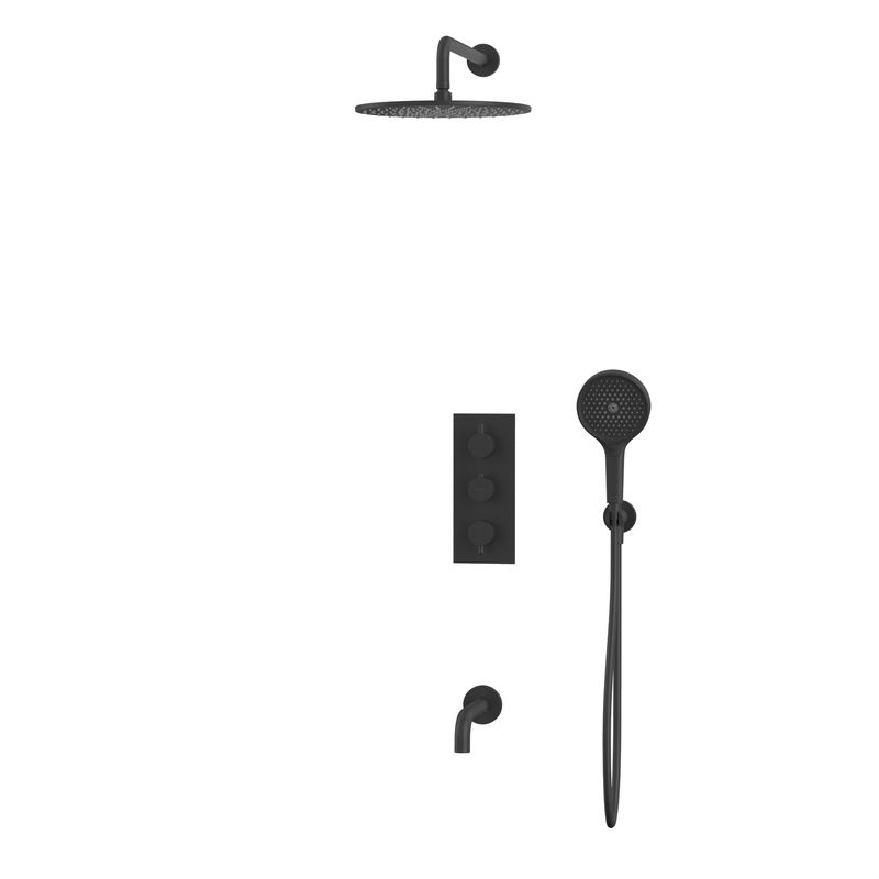 Система для душа скрытого монтажа WHITECROSS Y YSET11TOPBL (черный матовый) термостатическая