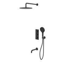 Система для душа скрытого монтажа WHITECROSS Y YSET11TOPBL (черный матовый) термостатическая — 1