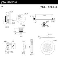 Система для душа скрытого монтажа WHITECROSS Y YSET12GLB (брашированное золото) — 3