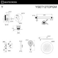 Система для душа скрытого монтажа WHITECROSS Y YSET12TOPGM (оружейная сталь) — 3