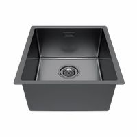 Кухонная мойка из нержавеющей стали Paulmark Yuni 39 Uni YU39-GM вороненая сталь 390х440 мм — 2