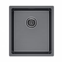 Кухонная мойка из нержавеющей стали Paulmark Yuni 39 Uni YU39-GM вороненая сталь 390х440 мм — 1