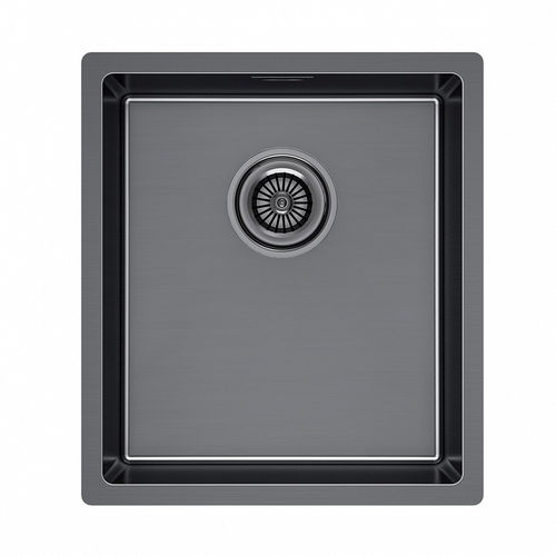 Кухонная мойка из нержавеющей стали Paulmark Yuni 39 Uni YU39-GM вороненая сталь 390х440 мм