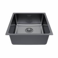 Кухонная мойка из нержавеющей стали Paulmark Yuni 44 Uni YU44-GM вороненая сталь 440х440 мм — 2