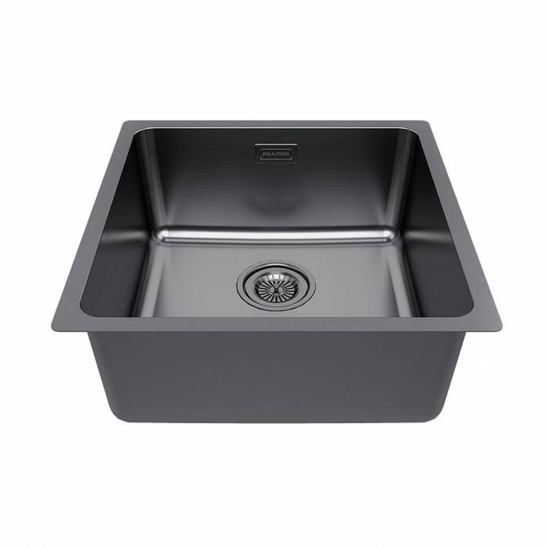 Кухонная мойка из нержавеющей стали Paulmark Yuni 44 Uni YU44-GM вороненая сталь 440х440 мм