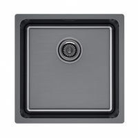 Кухонная мойка из нержавеющей стали Paulmark Yuni 44 Uni YU44-GM вороненая сталь 440х440 мм — 1