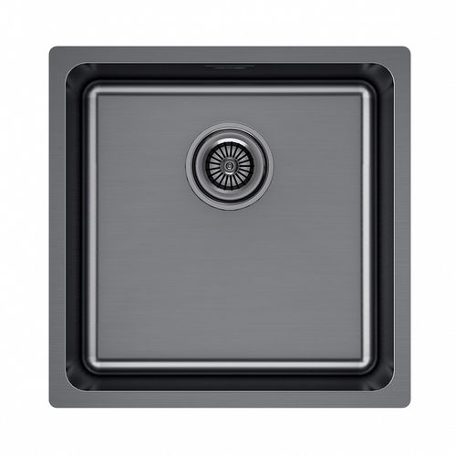 Кухонная мойка из нержавеющей стали Paulmark Yuni 44 Uni YU44-GM вороненая сталь 440х440 мм