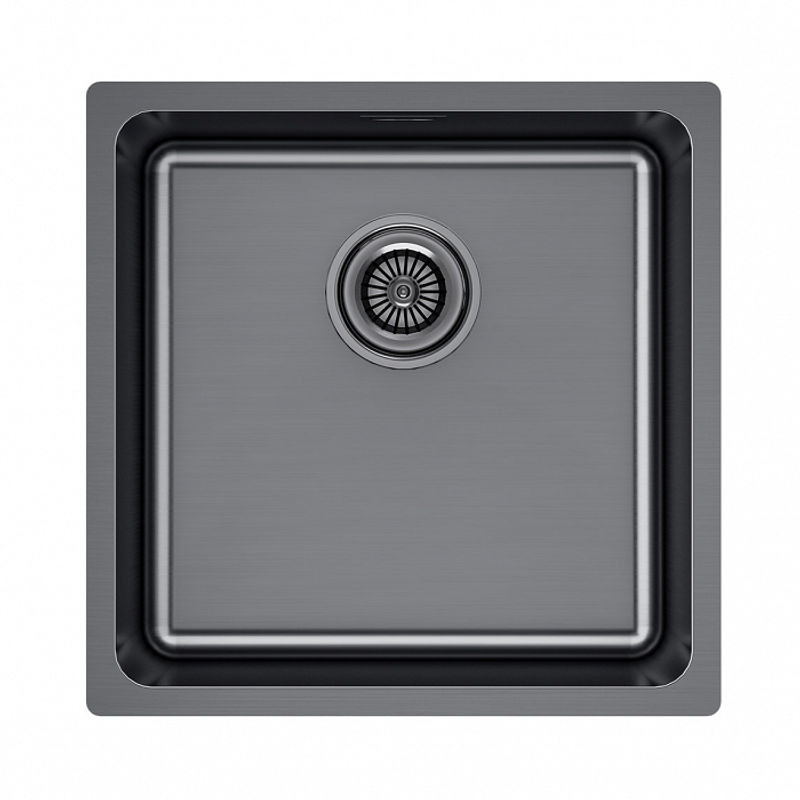 Кухонная мойка из нержавеющей стали Paulmark Yuni 44 Uni YU44-GM вороненая сталь 440х440 мм