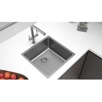 Кухонная мойка из нержавеющей стали Paulmark Yuni 44 Uni YU44-GM вороненая сталь 440х440 мм — 3