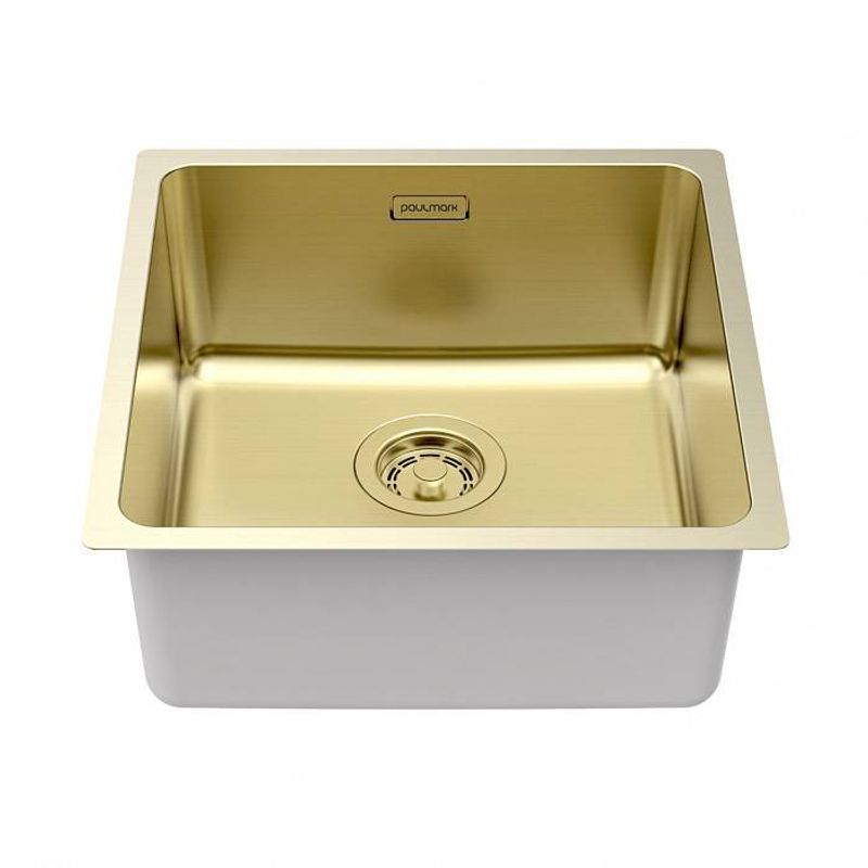 Кухонная мойка из нержавеющей стали Paulmark Yuni 44 Uni YU44-LG светлое золото 440х440 мм
