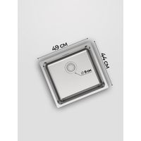 Кухонная мойка из нержавеющей стали Paulmark Yuni 49 Uni YU49-BS брашированная нержавеющая сталь 490х440 мм — 5