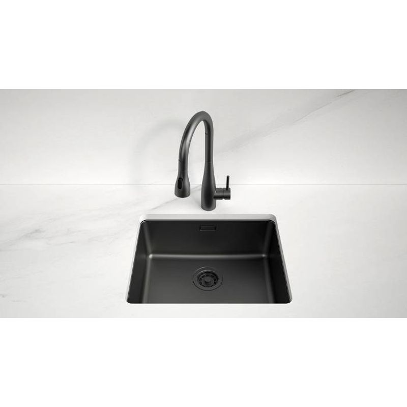 Кухонная мойка из нержавеющей стали Paulmark Yuni 54 Uni YU54-MBN матовый черный Nano-Pvd 540х440 мм