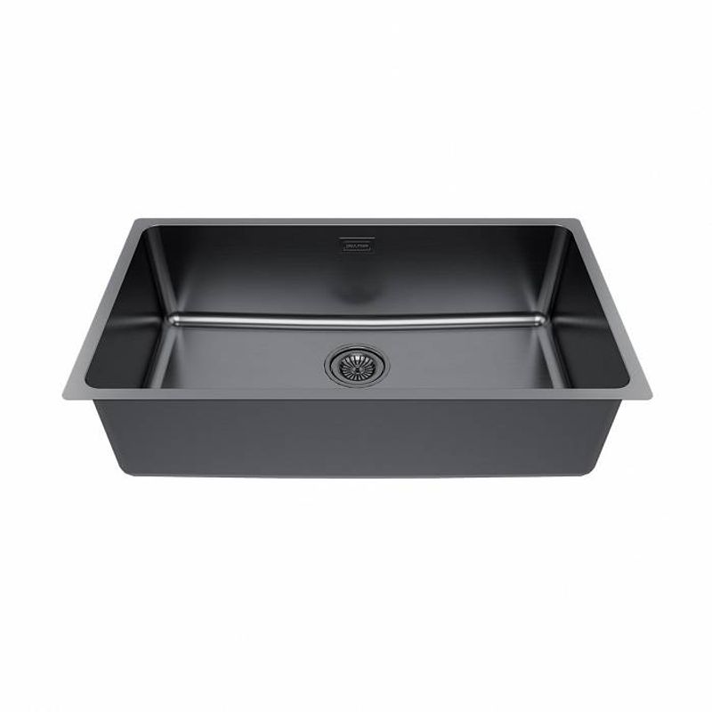 Кухонная мойка из нержавеющей стали Paulmark Yuni 76 Uni YU76-GM вороненая сталь 760х440 мм