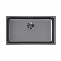 Кухонная мойка из нержавеющей стали Paulmark Yuni 76 Uni YU76-GM вороненая сталь 760х440 мм — 1