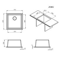 Кухонная мойка из нержавеющей стали ZorG ZRN 4555 PREMIUM — 9