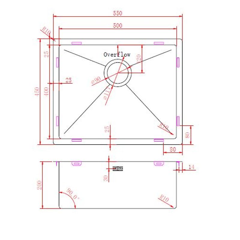 Кухонная мойка из нержавеющей стали ZorG ZRN 4555 PREMIUM