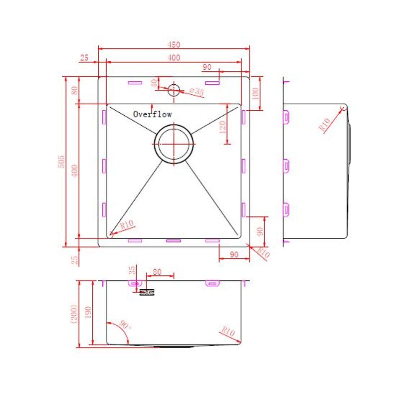 Кухонная мойка из нержавеющей стали ZorG ZRN 5045 PREMIUM