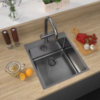 Кухонная мойка из нержавеющей стали ZorG ZRN 5045 PREMIUM PVD Gunblack — 3