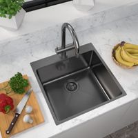 Кухонная мойка из нержавеющей стали ZorG ZRN 5050 PREMIUM PVD Gunblack — 2